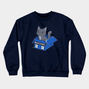 Cat In a Blue Box Crewneck Sweatshirt